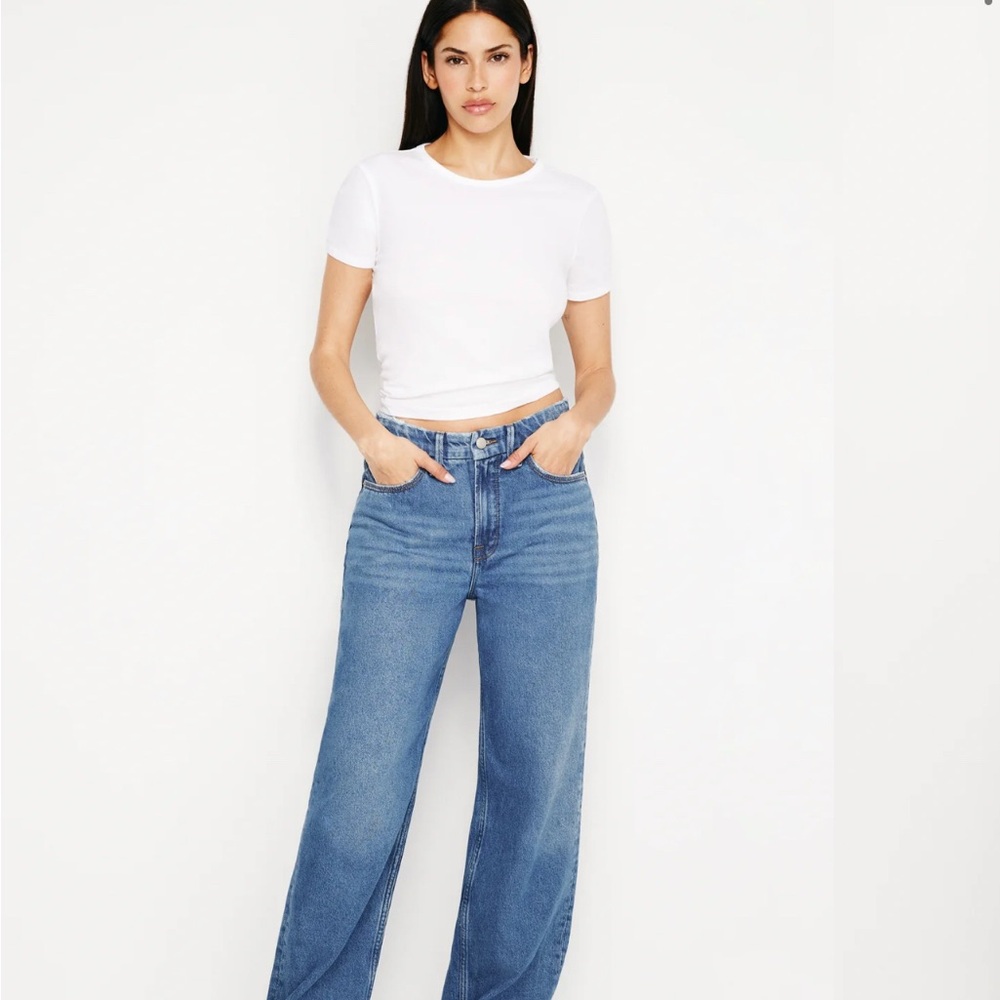 Good American Blue 90s relaxed wide leg jeans - Picture 3 of 10